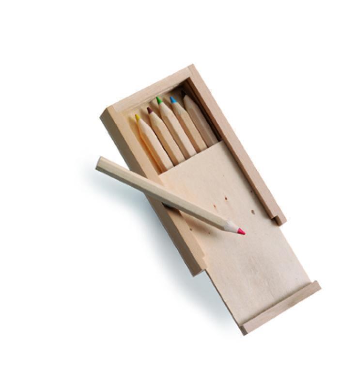 Small box with six coloured pencils