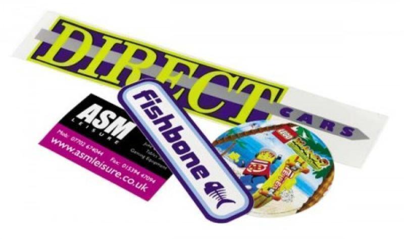 Vinyl Stickers up to 120 sq cm on White Permanent Adhesive.