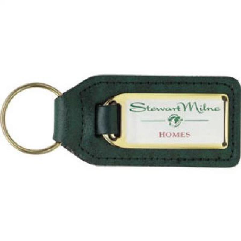 Stainless Steel Medallion with Leather Keyfob
