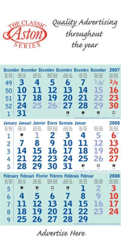 Compact International Shipping Calendar