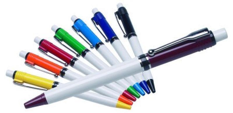 Raja Colour White  Retractable Blue Ink Ball Pen