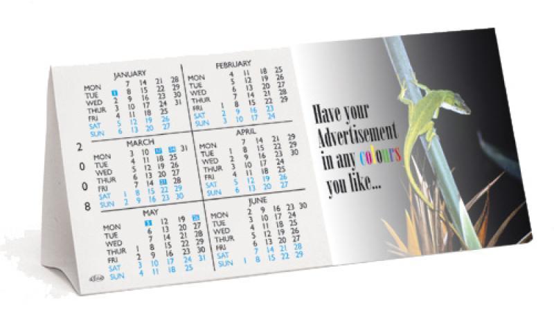 Tent Style Desk Calendars Printed Full Colour Both Sides