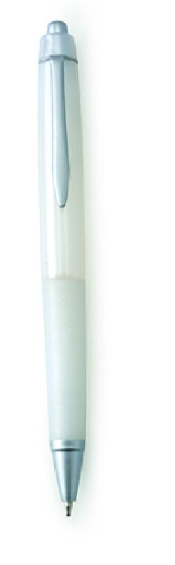 Samos ballpen with rubber grip and metal clip, blue ink