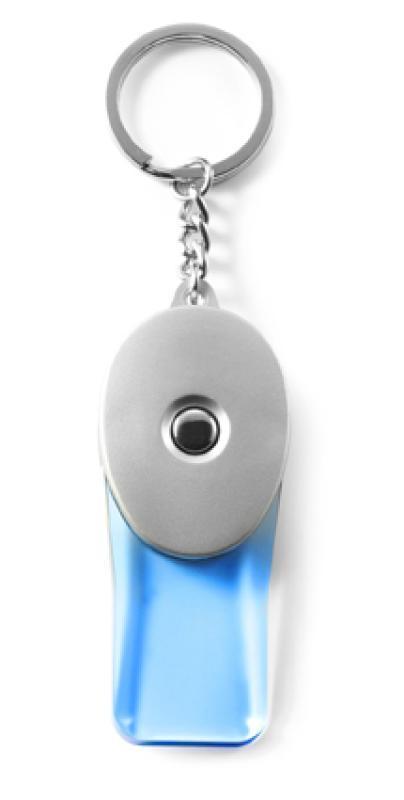Helio keychain with push button blue light