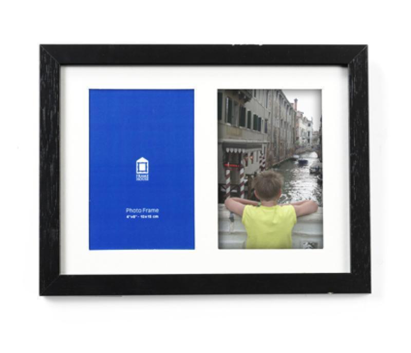 Photo frame, holds two photos of 10 x 15 cm.