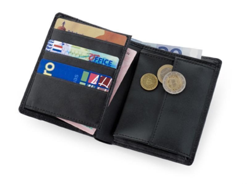 Wallet with several compartments and credit card sections.