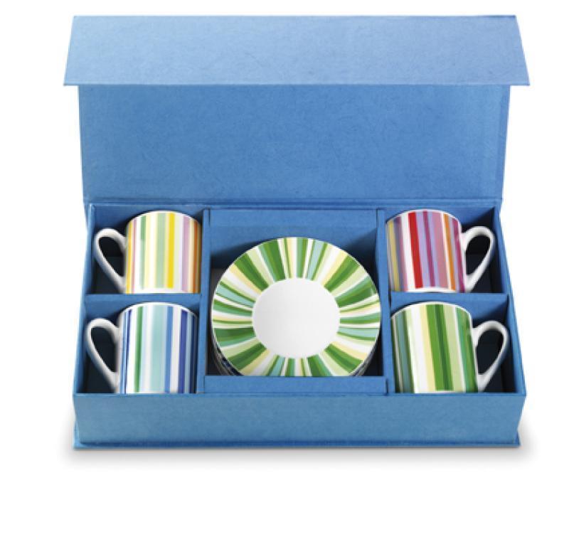 Set of mugs (0.20 litre) and saucers in a gift box, 8pc (D)