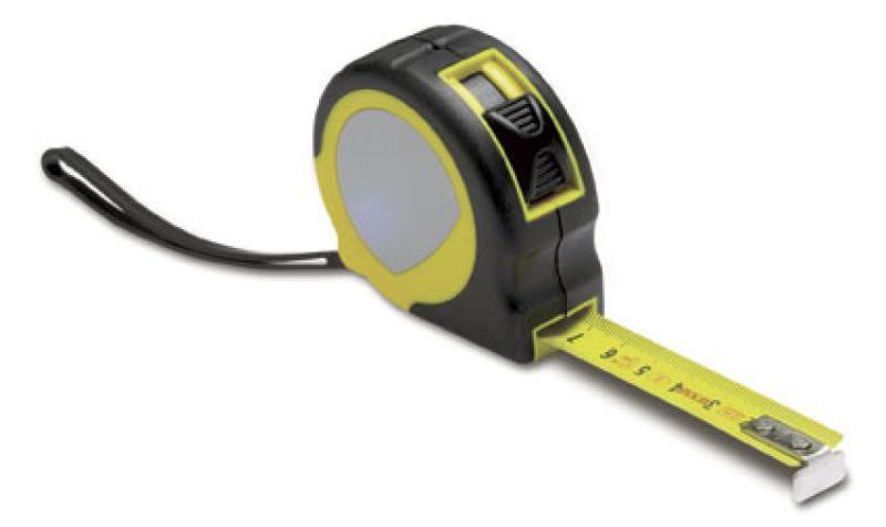 Tape measure with wrist strap and belt clip, 2m (09)