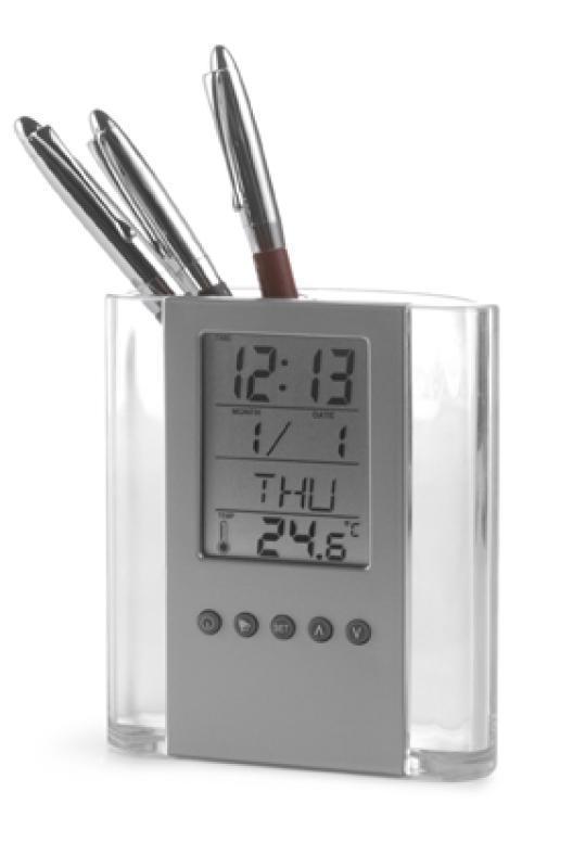 Pen Holder with Clock