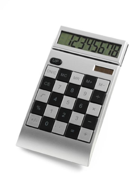 Chequered calculator, 8 digits, dual power, incl. batt.