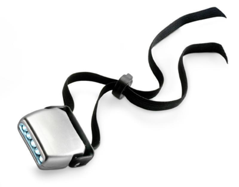 Torch with five LED lights, with three functions, supplied with an adjustable elastic strap (D)