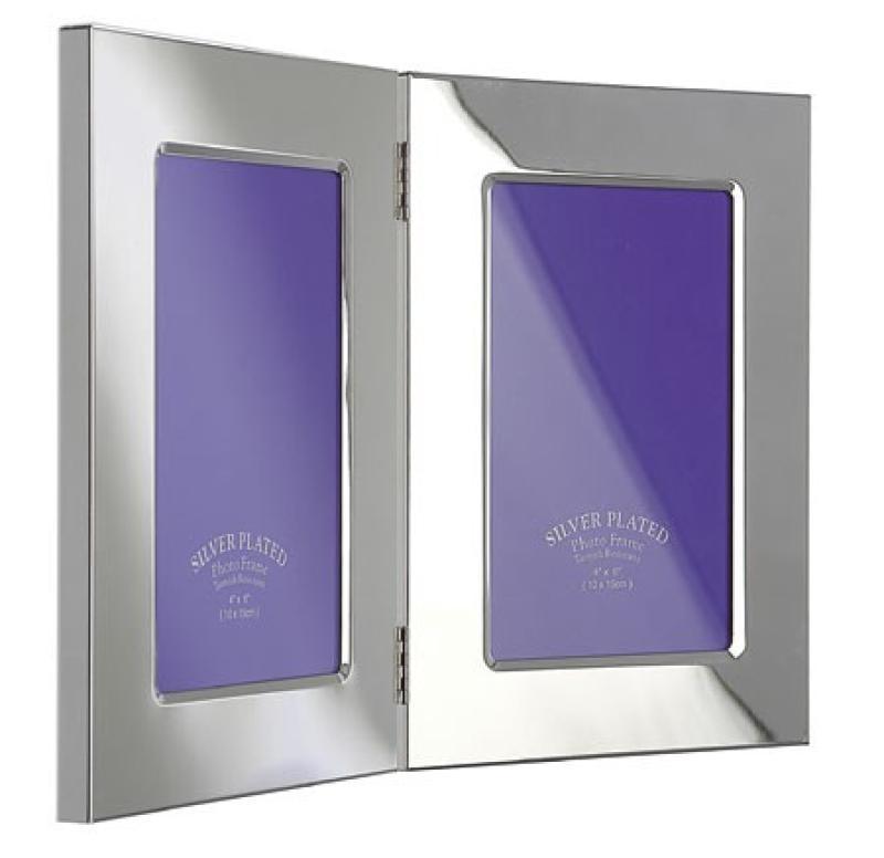 Silver Plated Hinged Double Picture Frame