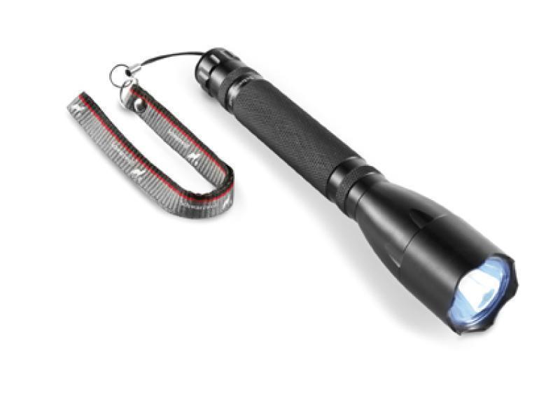 Meridian pocket torch with push mechanism and chain, medium size model, supplied in a pouch, incl ba