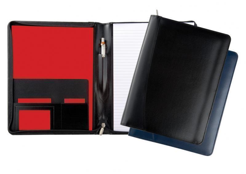 A4 Warwick Zipped Conference Folder in Genuine Leather