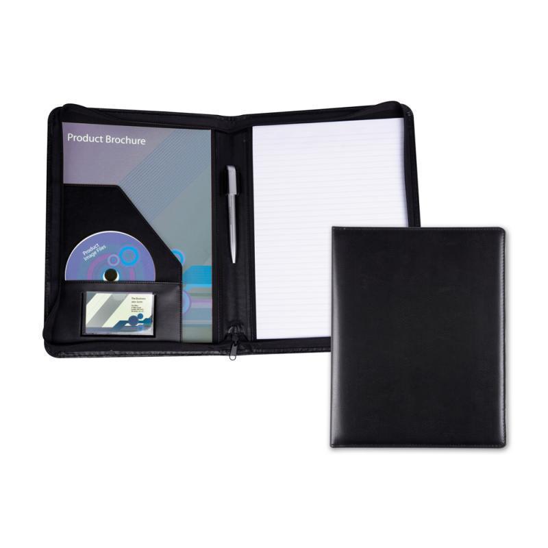 A4 Zipped Belluno PU Leatherette Conference Folder