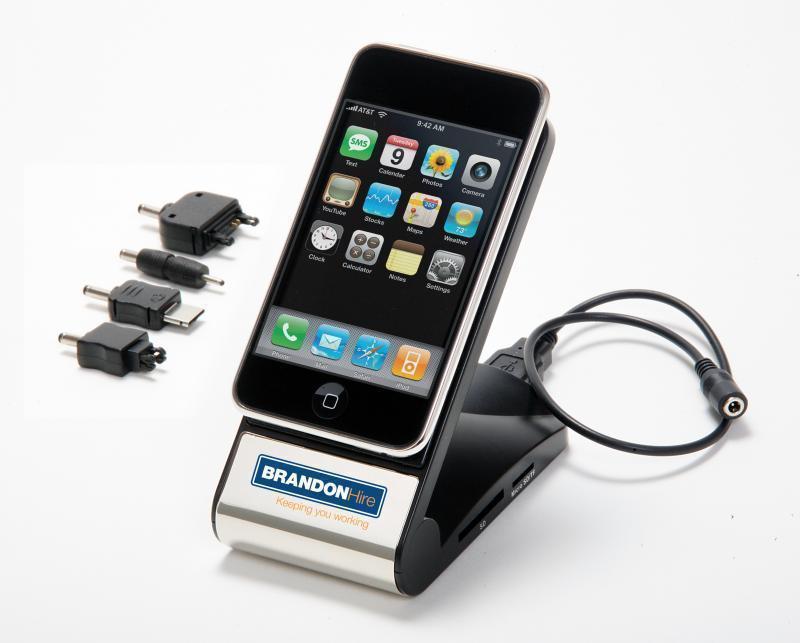 Grippy Phone Holder with USB Hub and Charging Adaptors