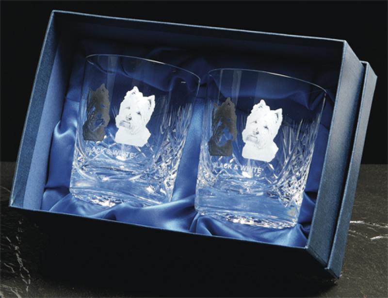 Two Crystal Whisky Tumblers