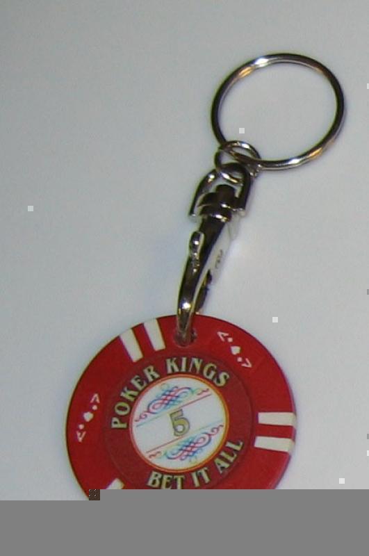 Triple Ace Poker Chip Keyring