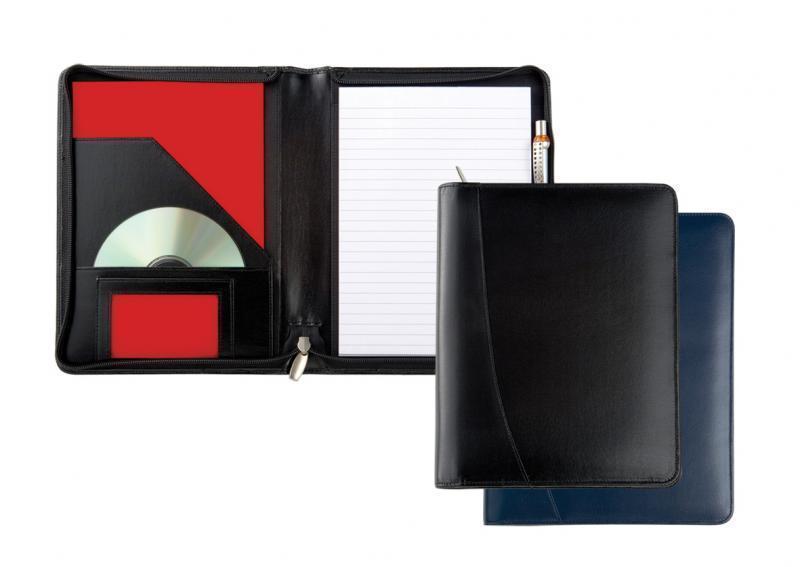 A5 Zipped Warwick Conference Folder in Genuine Leather