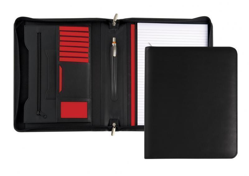 A4 Zipped Conference Folder in Malvern Leather