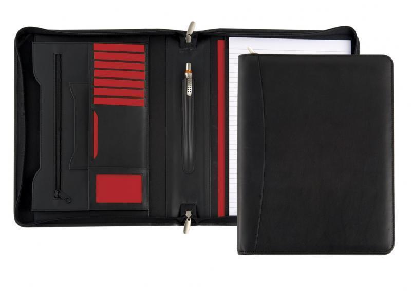 A4 Zipped Cavendish Conference Folder in Calf Leather