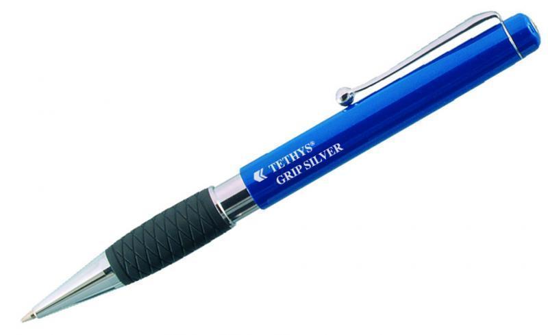 Tethys Grip Silver Retractable Ballpen