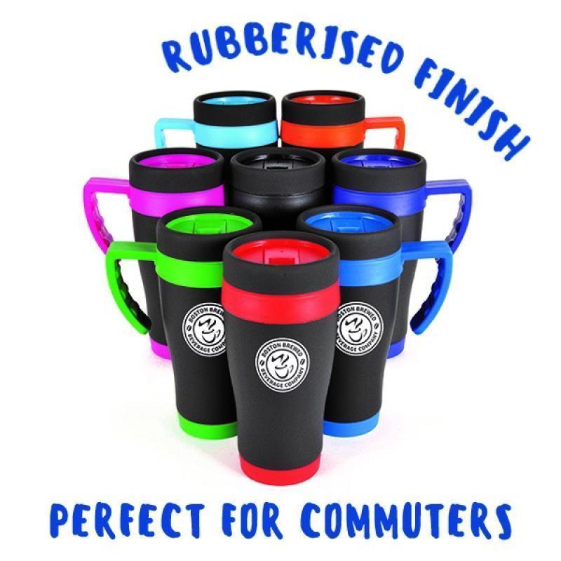 Rubberised Finish Travel Mug