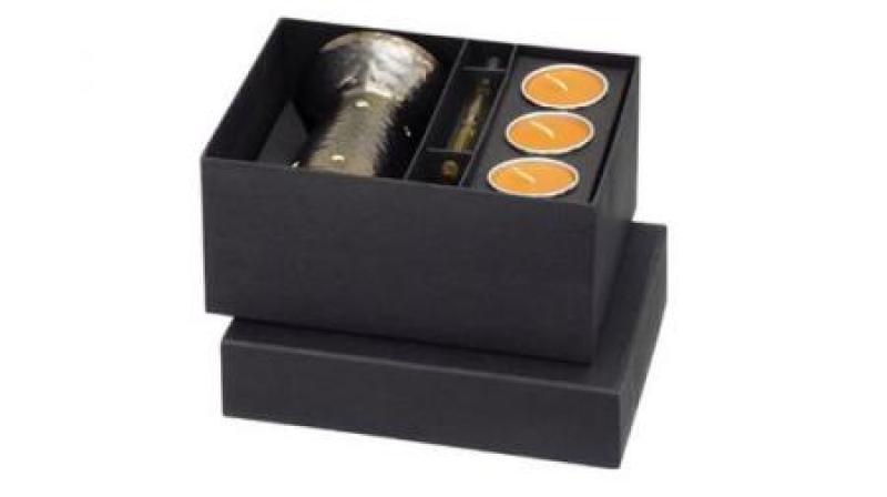 INCENSE SET â€“ 3 tea lights,  fluent incense and tea light holder. In gift box