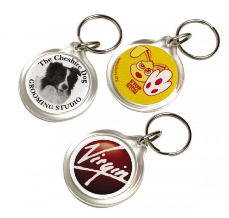 Clear Acrylic Round Keyring 