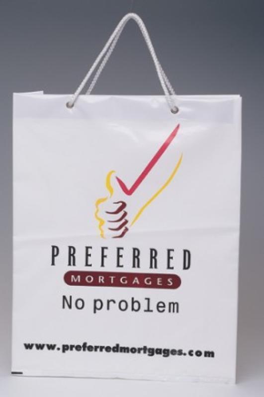 Rope Handle White Polythene Carrier Bag