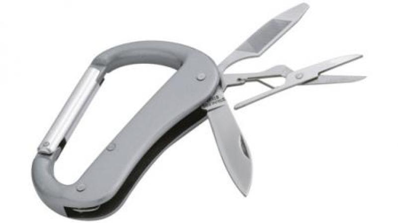 MULTI TOOL CARABINER HOOK â€“ Carabiner hook with 5 function knife