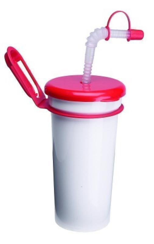 Drinks Cup with Cap, Clip and Straw
