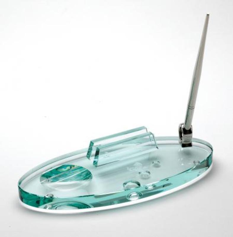 Glass Pen Stand & Card Holder