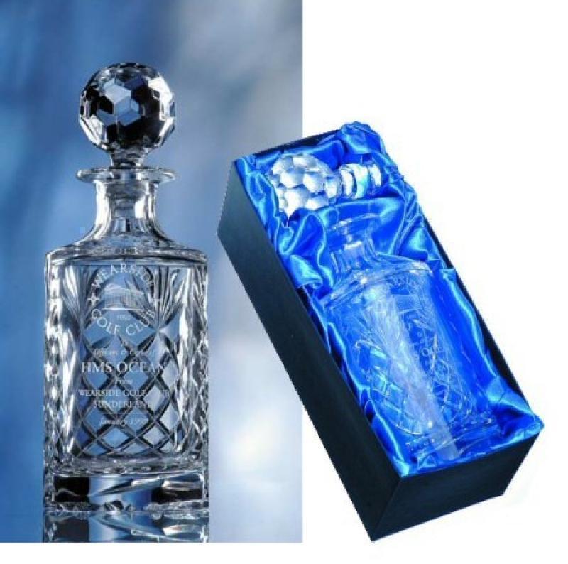Round, 255mm High  Cut Crystal Decanter